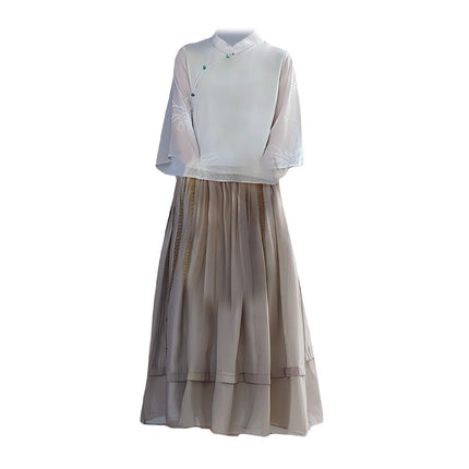 Elegant Cheongsam Women Modern Chic Chinese improved Style Han Fashion Dress - Aimall
