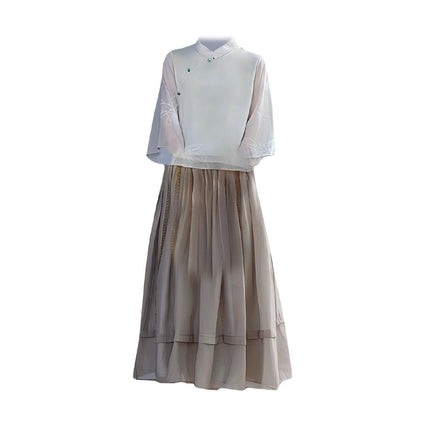 Elegant Cheongsam Women Modern Chic Chinese improved Style Han Fashion Dress - Aimall