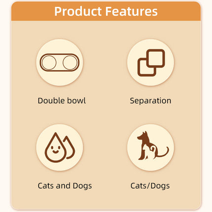 Pet Bowls Stainless Steel Double Bowl Wavy Cat Dog Feeding Dish Nonslip Base