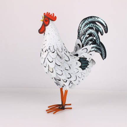 Metal Rooster Standing Decoration Rustproof for Home Garden Yard Patio Ornament