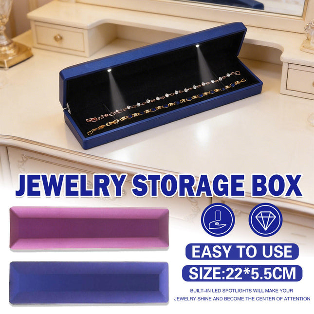Creative LED Light Jewellery Storage Box Durable for Necklace Display