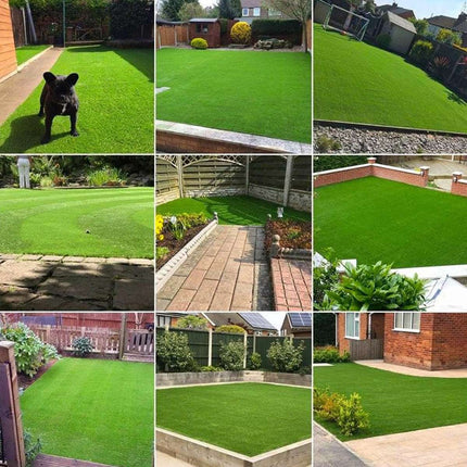 Artificial Synthetic Grass Lawn Realistic Fake Turf Garden Outdoor Decor Set