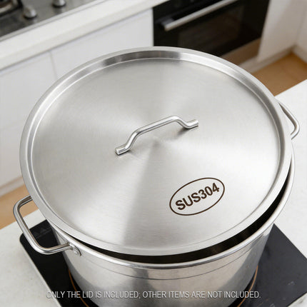 304 Stainless Steel Pot Lid Universal Round Soup Bucket Cover with Handle