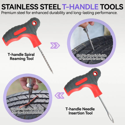 75 Piece Tubeless Tire Repair Tool Kit in Case