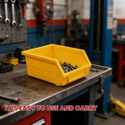 Yellow Plastic Parts Bins 5 Pack 14x10.5x7.5cm