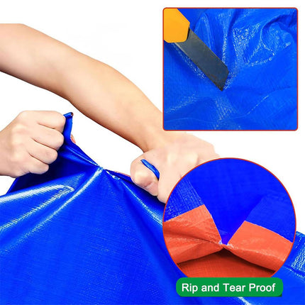 Blue Orange Waterproof Poly Tarp Cover 5x5m