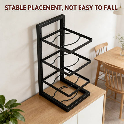 4 Tier Kitchen Cookware Storage Rack Pot Pan Organiser Countertop Cabinet Shelf