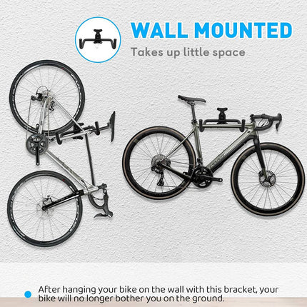 Telescopic Bike Wall Mount Double Hook Padded Frame Hanger