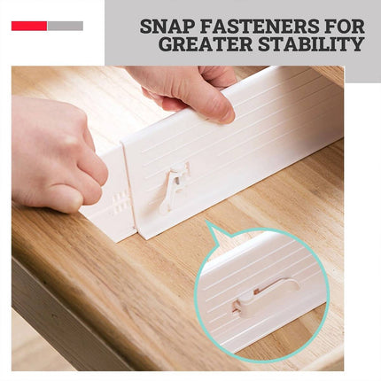 Adjustable Drawer Dividers 6 Pack White 27 to 47cm