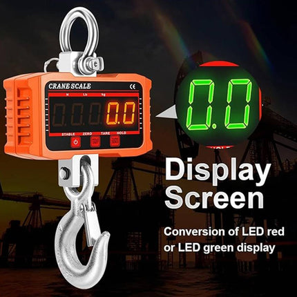 2000kg Electronic Crane Scale Orange LED Remote
