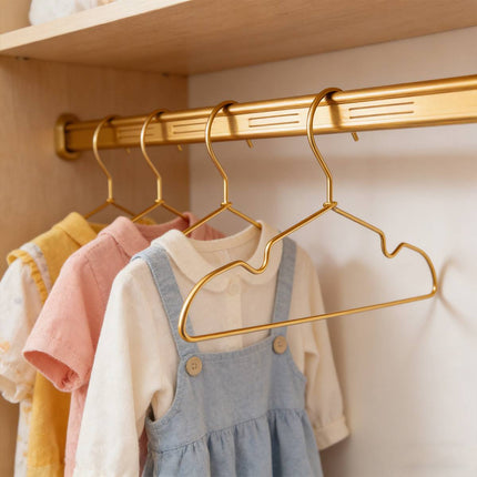 Gold Aluminum Small Clothes Hangers 30 Pack Compact