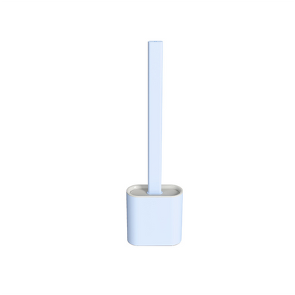 TPR Toilet Brush Set Silicone-Like Head with Holder Wall Mounted Detachable Handle