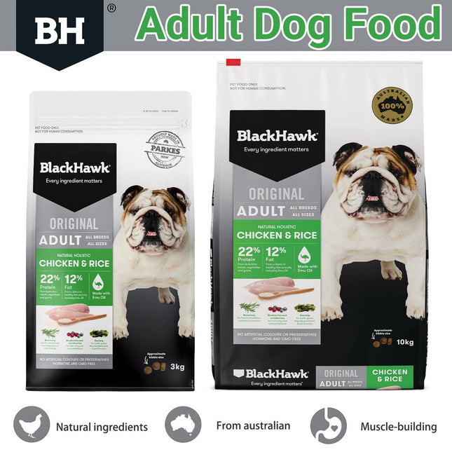 Black Hawk Dog Food 3kg BH311 Chicken Rice Dry Premium Pet Food Formula