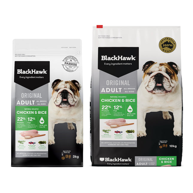 Black Hawk Dog Food Chicken and  Rice 3kg or 10kg Adult Premium Dry Dog Food