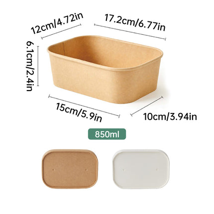 50 Pcs Takeaway Lunch Boxes with Lids Leakproof Food Grade 850ml