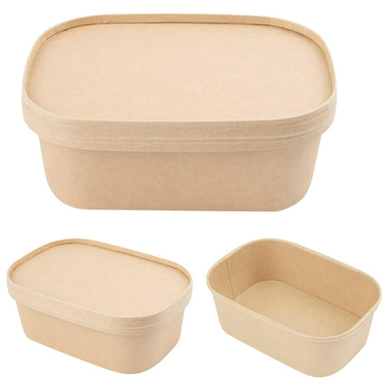 50 Pcs Takeaway Lunch Boxes with Lids Leakproof Food Grade 850ml