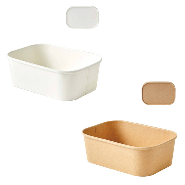 50 Pcs Takeaway Lunch Boxes with Lids Leakproof Food Grade 850ml