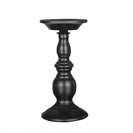 2pcs Black Iron Candle Holders for Candlelight Dinner Atmosphere Decoration Set