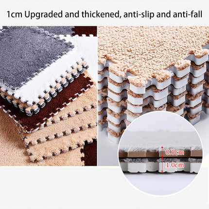 Foam Floor Mats Set 10PCS Shaggy Interlocking Tiles Soft for Kids Room Play Area