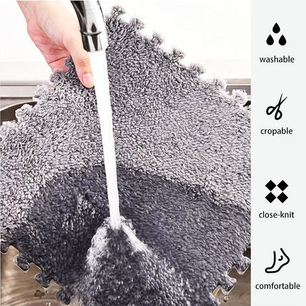 Foam Floor Mats Set 10PCS Shaggy Interlocking Tiles Soft for Kids Room Play Area