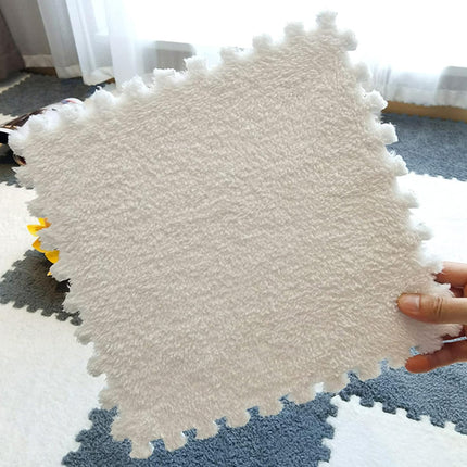 Foam Floor Mats Set 10PCS Shaggy Interlocking Tiles Soft for Kids Room Play Area