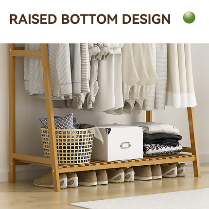 Bamboo Clothes Garment Rack Stable Structure Durable Space Saving Home Daily Use