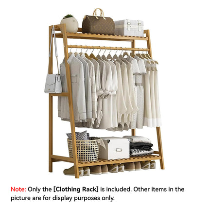 Bamboo Clothes Garment Rack Stable Structure Durable Space Saving Home Daily Use