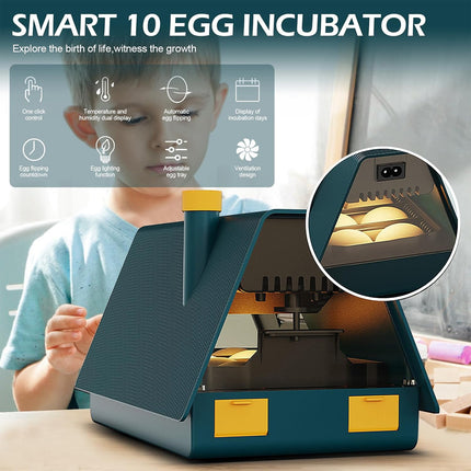 House Shaped Egg Incubator Automatic 10 Eggs Breeding Machine Chicken Duck Goose