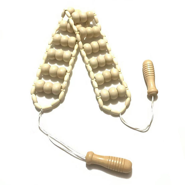 Wooden Back Massage Rope Roller for Neck Shoulder Waist and Legs