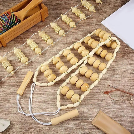 Wooden Back Massage Rope Roller for Neck Shoulder Waist and Legs