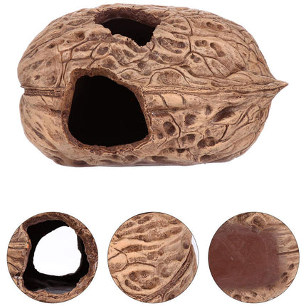 Pet Climbing Shelter Simulated Walnut Resting Box Small Animal Hideaway Decor