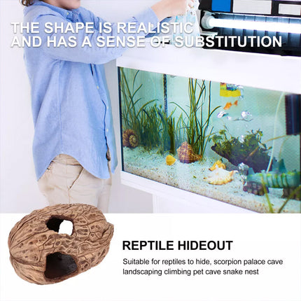 Pet Climbing Shelter Simulated Walnut Resting Box Small Animal Hideaway Decor
