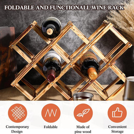 Wooden Wine Rack Display Shelf Stand for Home Bar Storage Wine Bottle Holder