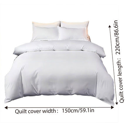 Hotel Quality White Duvet Cover Soft Fabric Bedding Set for Bedroom Motel