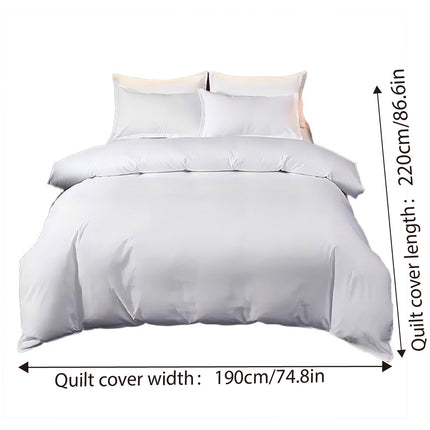Hotel Quality White Duvet Cover Soft Fabric Bedding Set for Bedroom Motel