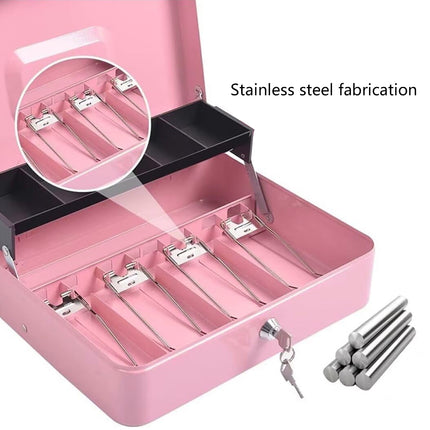 Metal Register Cash Box Key Lock for Retail Shop Market Cashier Money Storage