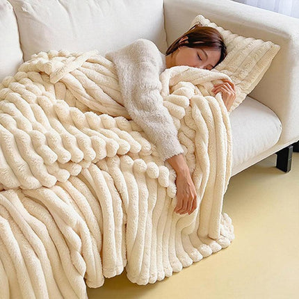 Plush Blanket Leisure Blanket Autumn Winter Warm Nap Throw Soft Cozy