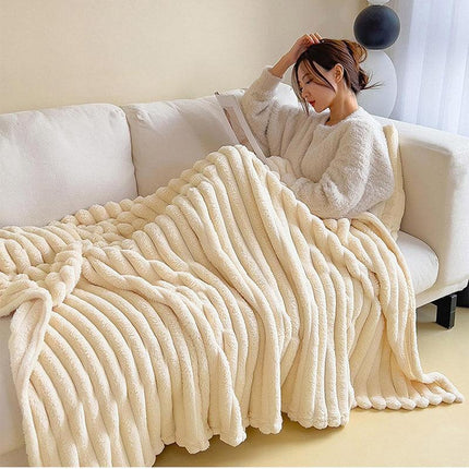 Plush Blanket Leisure Blanket Autumn Winter Warm Nap Throw Soft Cozy