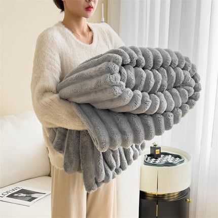 Plush Blanket Leisure Blanket Autumn Winter Warm Nap Throw Soft Cozy