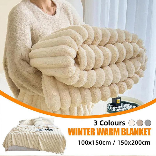 Plush Blanket Leisure Blanket Autumn Winter Warm Nap Throw Soft Cozy