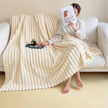 Plush Blanket Leisure Blanket Autumn Winter Warm Nap Throw Soft Cozy