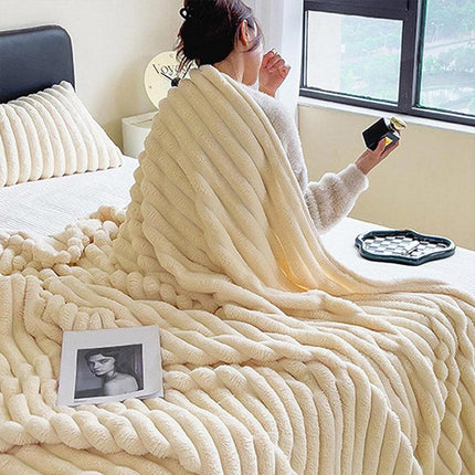 Plush Blanket Leisure Blanket Autumn Winter Warm Nap Throw Soft Cozy