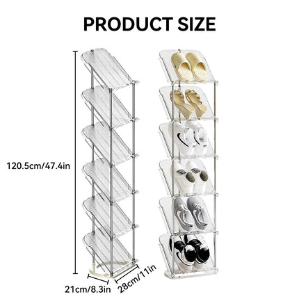 6 Tier Shoe Rack Stackable Sturdy for Home Entryway Hallway Space Saving Storage