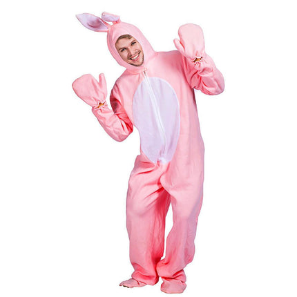 Halloween Rabbit Stage Costume Pink Rabbit Costume Adult Animal Costume Pajamas - Aimall