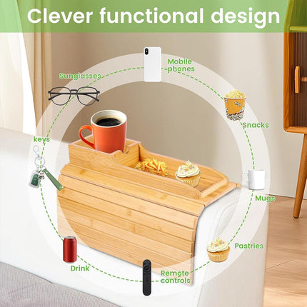 Removable Sofa Armrest Tray Storage Organizer for Couch Side Table Cup Holder