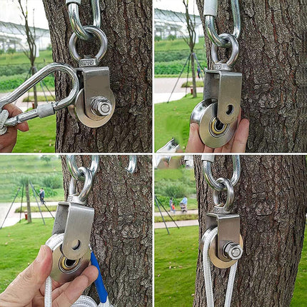 Stainless Steel Pulley Wheel Lifting Ring Wire Rope Roller For Hoist Rail