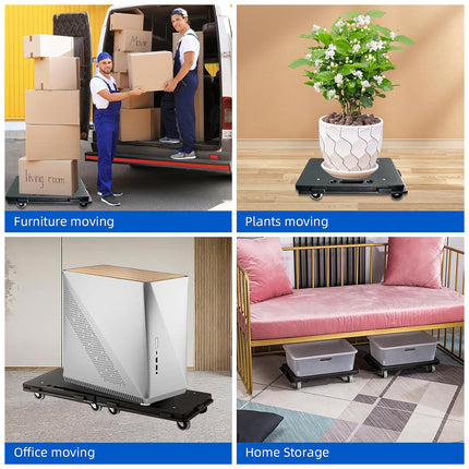 Heavy Duty Rolling Utility Cart for Office Warehouse Silent Portable Trolley
