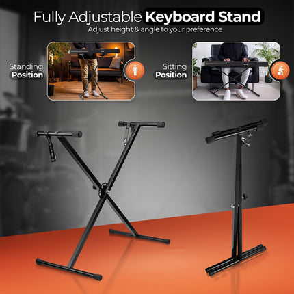X-type Electronic Keyboard Stand Adjustable Height for Piano Keyboard Studio
