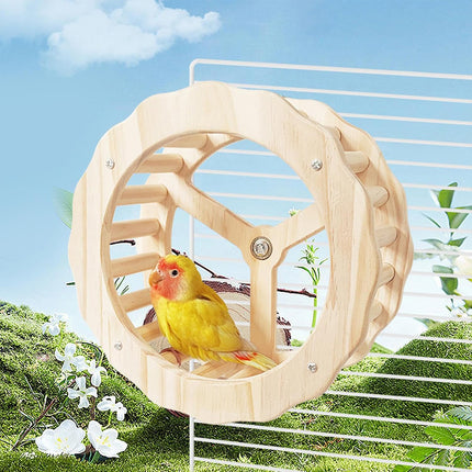 Wooden Parrot Toy Bird Cage Climbing Ladder Swing Stand Play Accessories