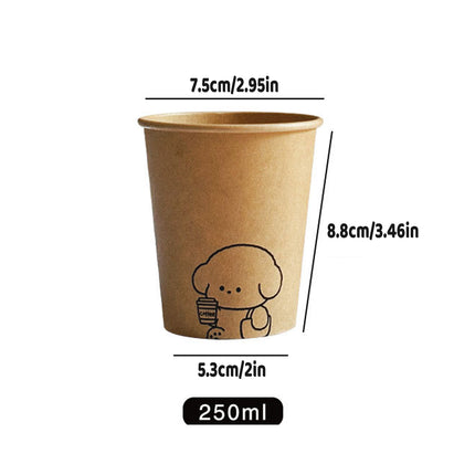 300PCS Disposable Food-Grade Paper Cups 250ml LeakProof for Party Water Hot Cold